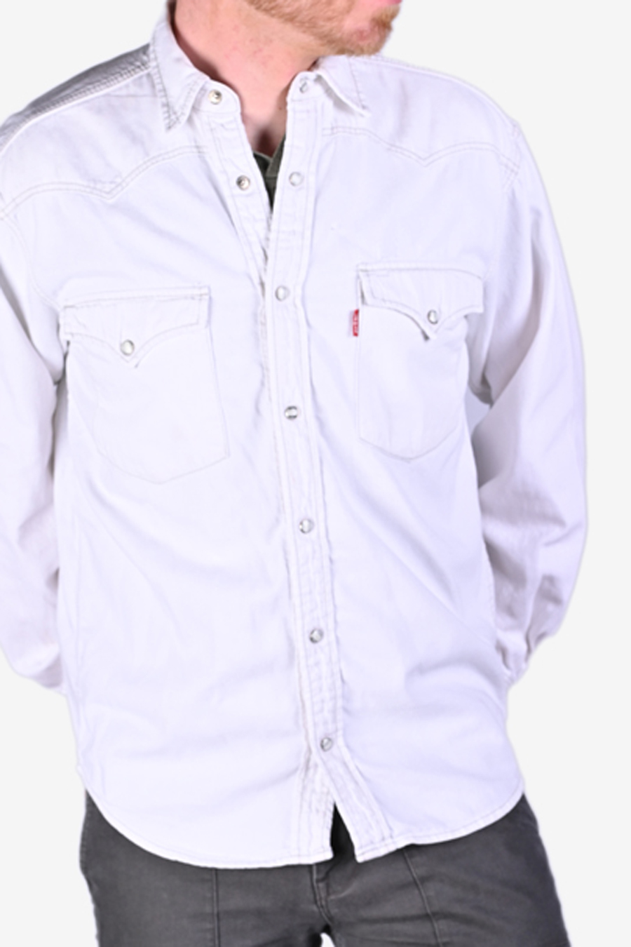 Vintage Levi's White Denim Shirt Size M Brick Vintage