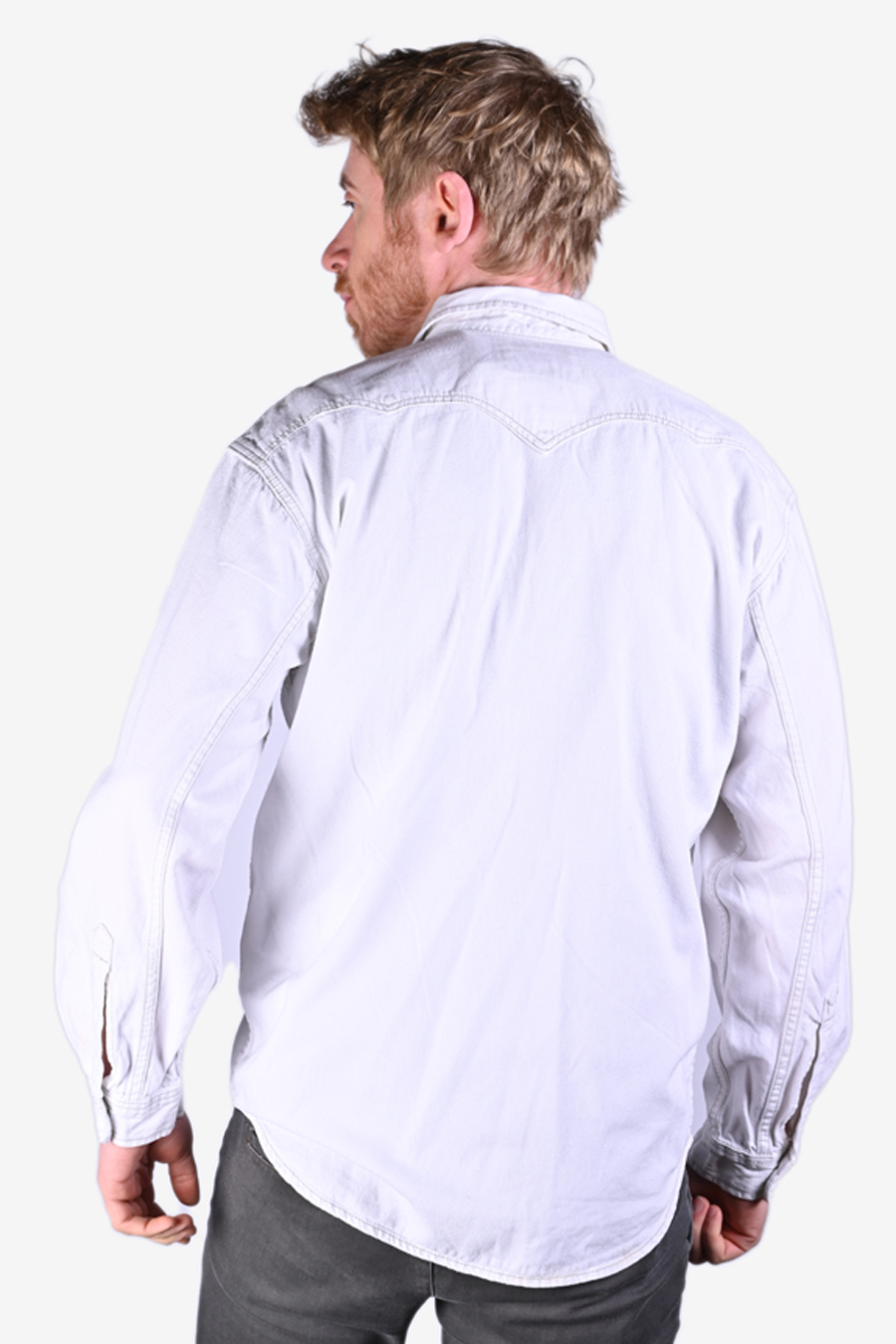 Vintage Levi's White Denim Shirt Size M Brick Vintage