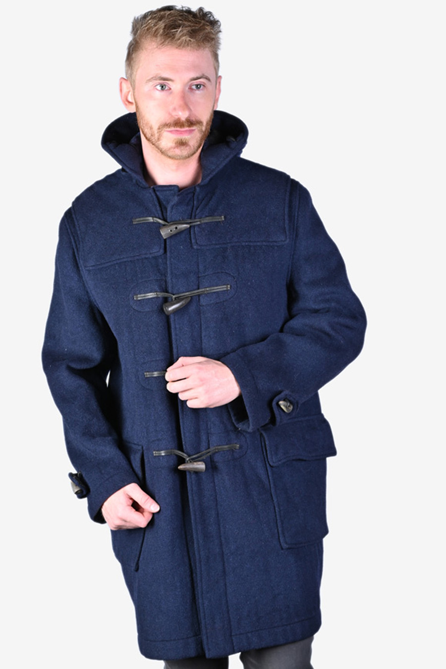 Gloverall Vintage Navy Blue Duffle Coat | Size M - Brick Vintage