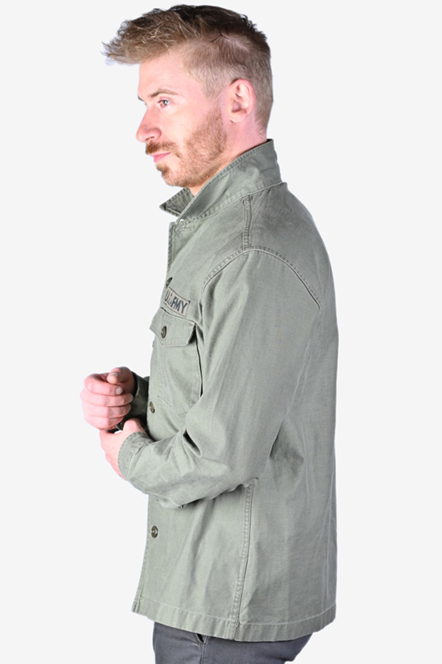 Vintage US Army Military Shirt Size M Brick Vintage