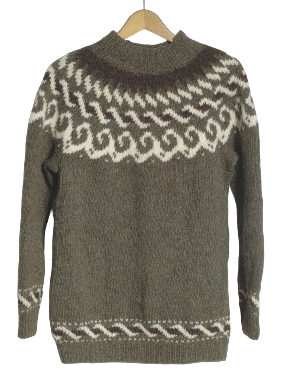 Vintage Men's Icelandic Jumper Size S Brick Vintage