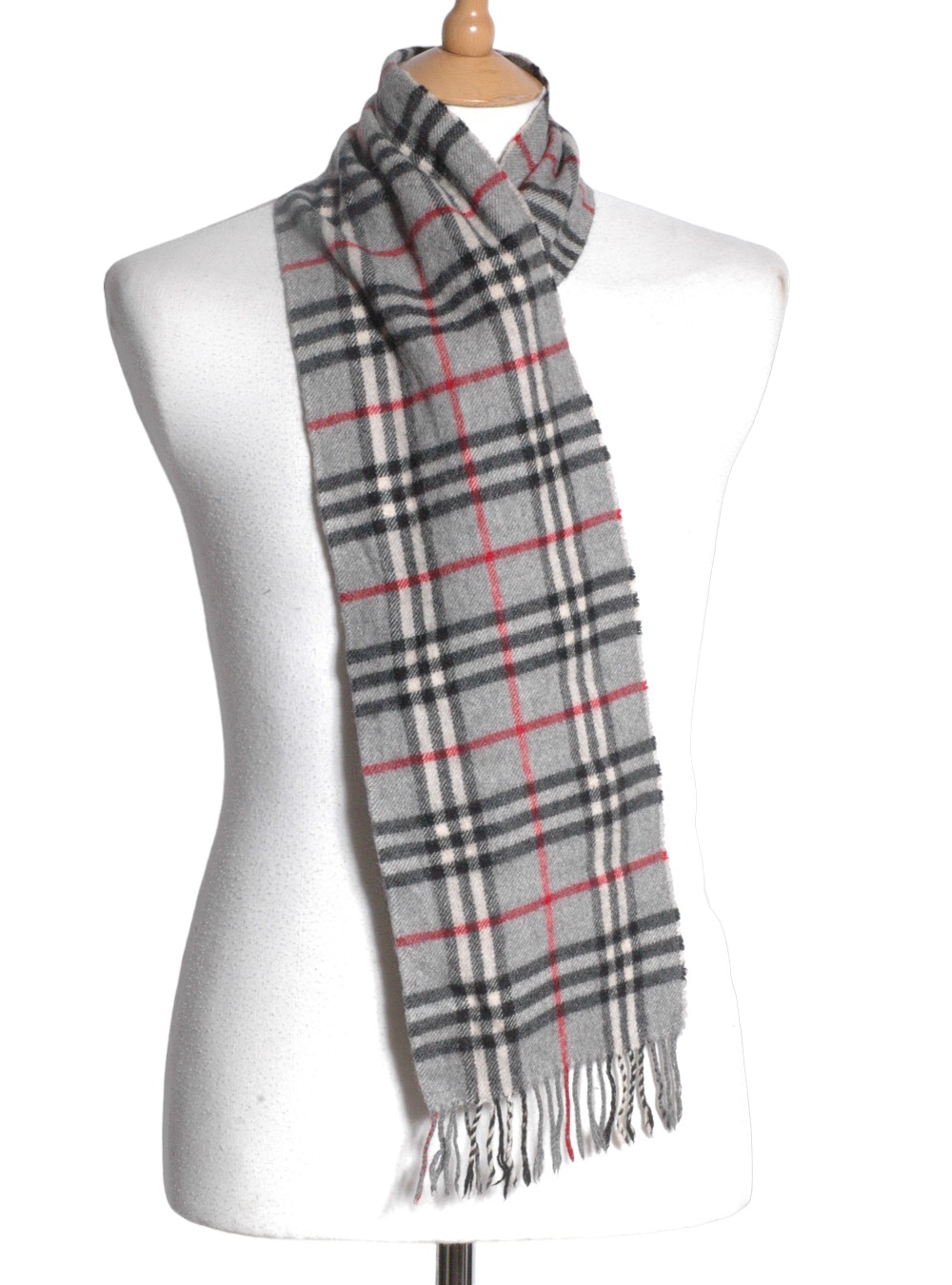 Burberrys Vintage Grey Scarf Brick Vintage